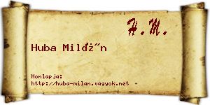 Huba Milán névjegykártya